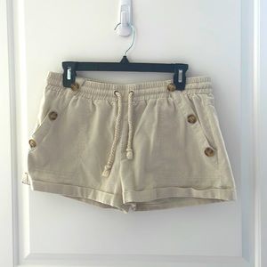 Natural Linen Short Shorts